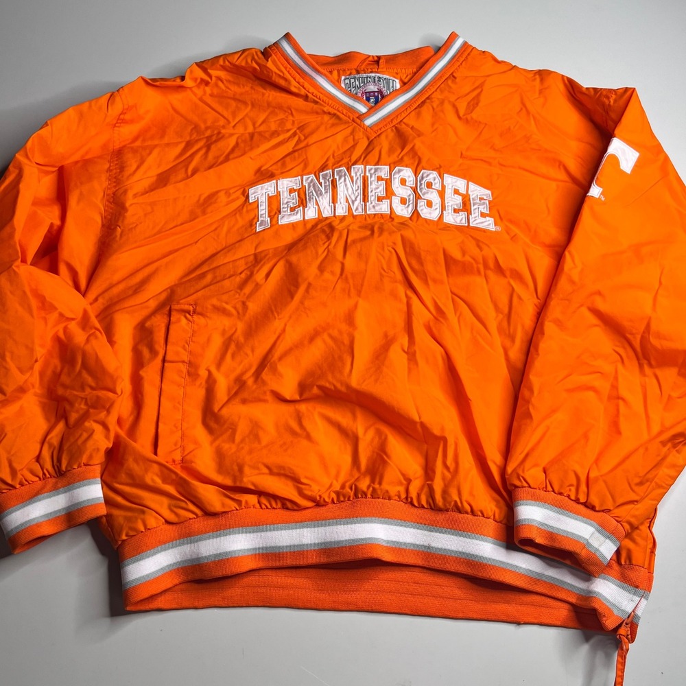 Genuine Stuff Tennessee Volunteers Pullover Windbreaker Orange Mens XL‎ V-Neck